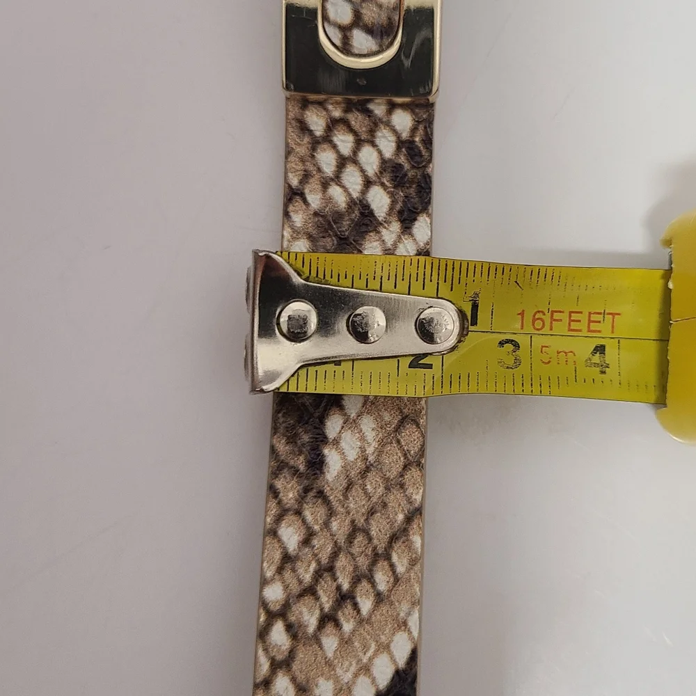 WHBM Genuine Leather Skinny Belt Sz M Snakeskin Embossed